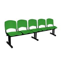 Longarina Plástica 5 Lugares A/E Verde Lara Longarina Plástica 5 Lugares A/E Verde Lara