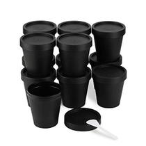 LONGWAY 7 oz/200ml Recipientes de lodo vazios Frascos de plástico com tampas para produtos de beleza, DIY Slime Making ou Travel Storage MakeUp (12 Pack, Preto)