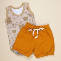 Look Bebê Verão Regata Estampada e Shorts 100% Algodão Look Bebê Verão Regata Estampada e Shorts 100% Algodão
