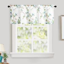 Look de linho Valance Leeva Rustic Flower Privacy 60x45cm azul