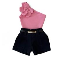 Look Infantil Conjunto Estiloso Meninas Blogueirinhas Novidade Verão
