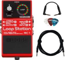 Loop Station BOSS RC-1 com Cabos de Instrumento e Conexão