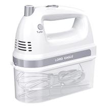 Lord Eagle Electric Hand Mixer, 300W Power Handheld Mixer Kitchen para 5 Velocidades Baking Cake Egg Cream Food Beaters Whisk, com snap-on storage case, white