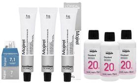 Loreal Kit 2 Coloração Majirel 7 Louro + 7.1 Louro Escuro Acinzentado 50g + 3 Água Oxigenada 20v Loreal Kit 2 Coloração Majirel 7 Louro + 7.1 Louro Escuro Acinzentado 50g + 3 Água Oxigenada 20v