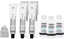 Loreal Kit 3 Coloração Majirel 5 Castanho Claro 50g + 3 Água Oxigenada 20v