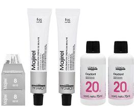 Loreal Kit C/2 Coloração Majirel 8 Louro Claro 50g + 2 Água Oxigenada 20v 75ml