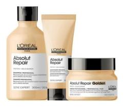 Loréal Kit Gold Quinoa Shampoo 300m + Cond + Mas 250g Finos