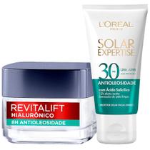 LOréal Paris Antioleosidade Kit Gel Creme Revitalift Hialurônico 50ml + Protetor Solar Solar Expertise FPS30 40g LOréal Paris Antioleosidade Kit Gel Creme Revitalift Hialurônico 50ml + Protetor Solar Solar Expertise FPS30 40g