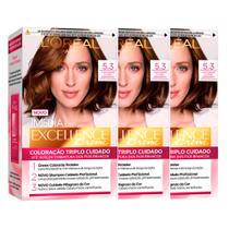 LOréal Paris Coloração Imédia Excellence Kit 5.3 Cast. Cl. Dourado Kit - 3 Unidades