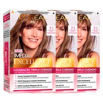 LOréal Paris Coloração Imédia Excellence Kit - 7.1 Louro Acinzentado