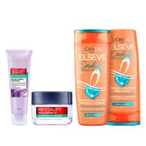 LOréal Paris Kit Gel de Limpeza Facial Profunda Antioleosidade + Gel Creme Facial Antioleosidade + Shampoo e Condicionador Elseve Cachos LOréal Paris Kit Gel de Limpeza Facial Profunda Antioleosidade + Gel Creme Facial Antioleosidade + Shampoo e Condicionador Elseve Cachos
