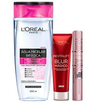 LOréal Paris + Maybelline Kit - Água Micelar Bifásica 5 em 1 200ml + Primer Blur Mágico 27g + Máscara de Cílios Lash Sensational Sky High