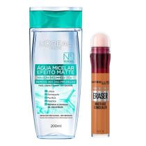 LOréal Paris + Maybelline Kit - Água Micelar Efeito Matte + Corretivo Líquido Tan LOréal Paris + Maybelline Kit - Água Micelar Efeito Matte + Corretivo Líquido Tan