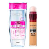 LOréal Paris + Maybelline Kit - Água Micelar Solução de Limpeza + Corretivo Caramel LOréal Paris + Maybelline Kit - Água Micelar Solução de Limpeza + Corretivo Caramel