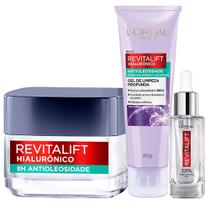LOréal Paris Revitalift Hialurônico Kit - Gel Oil Control 80g + Gel Creme Hidratante Oil Control 50ml + Sérum Preenchedor Anti Idade 15ml