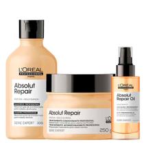 LOréal Professionnel Absolut Repair Reparação Kit Shampoo + Máscara + óleo 10in1 Serie Expert