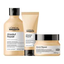 Loreal professionnel kit serie expert absolut repair gold quinoa protein shampoo 300ml condicionador 200ml e mascara 250