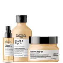 LOreal Professionnel Kit Serie Expert Absolut Repair Gold Quinoa Protein Shampoo 300ml Mascara 250ml e Oleo 90ml