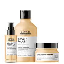 LOreal Professionnel Serie Expert Absolut Repair Gold Quinoa Protein Shampoo 300ml Mascara Golden 250ml e Oleo 90ml