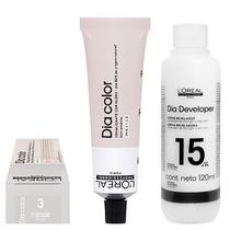 Loreal Tonalizante Dia Color 3 Castanho Escuro 60g + Rev. 15 vol. 120 ml