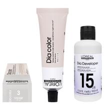Loreal Tonalizante Dia Color 3 Castanho Escuro 60g Rev. 15 vol. Loreal Tonalizante Dia Color 3 Castanho Escuro 60g Rev. 15 vol.