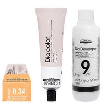 Loreal Tonalizante Dia Color 8.34 Louro Claro Dourado Acobreado 60g + Rev. 9 vol. 120 ml