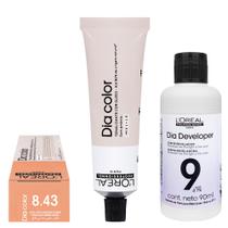 Loreal Tonalizante Dia Color 8.43 Louro Claro Acobreado Dourado 60g Rev. 9 vol. 90 ml Loreal Tonalizante Dia Color 8.43 Louro Claro Acobreado Dourado 60g Rev. 9 vol. 90 ml