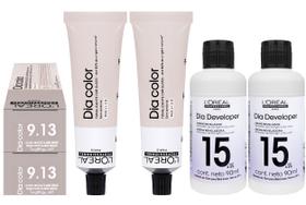 Loreal Tonalizante Kit 2 Dia Color 9.13 Louro Muito Claro Bege 60g 2 Rev. 15 vol. Loreal Tonalizante Kit 2 Dia Color 9.13 Louro Muito Claro Bege 60g 2 Rev. 15 vol.