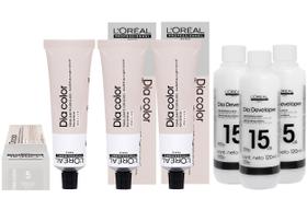 Loreal Tonalizante Kit 3 Dia Color 5 Castanho Claro 60g + 3 Rev. 15 vol. 120 ml