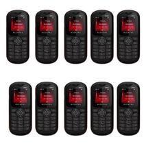 Lote 10 celular do idoso alcatel ot-208 tela 1.45 rádio fm vermelho