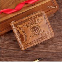 LOTE 100 CARTEIRAS MASCULINA ELEGANTE DOLAR material sintético C/ ZIPER