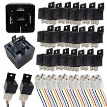 Lote 100 Relé Universal 5 Vias Automotivo + Chicote Atacado