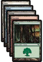 Lote 100 terrenos magic the gathering 20 de cada cor Lote 100 terrenos magic the gathering 20 de cada cor
