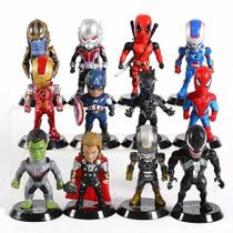 Lote Bonecos Miniaturas Herois Marvel Thanos Thor Deadpool Lote Bonecos Miniaturas Herois Marvel Thanos Thor Deadpool