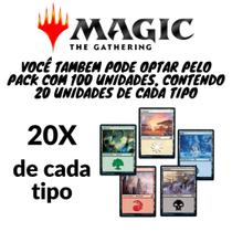 Lote Cartas Magic Terrenos BasicoTodos Os Tipos Planicie Ilha Pantano Montanha Floresta 20, 30, 50 E 100 Unidades - Todo - Wizards