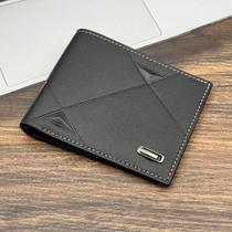 Lote carteira masculina diamante moderna slim em pu com amplo espaço