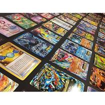 Lote com 100 Cartas Pokémon TCG Raras - Comuns/Incomuns/Holo/EX/Mega/Full Art