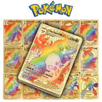 Lote com 55-27 Cards Flexíveis Gold Rainbow Cartas À Prova D'água Vmax