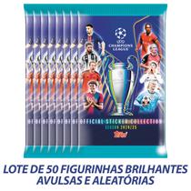 Lote De 50 Figurinhas Brilhantes ou Metalizadas UEFA CHAMPIONS LEAGUE 2024/2025 - AVULSAS E ALEATÓRIAS