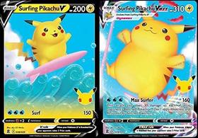 Lote de cartas Pokémon Surfing Pikachu V e Vmax 008/025 e 009/025