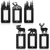 Lothee, 6 peças, capas de interruptores de luz de metal, Woodland Design Lothee, 6 peças, capas de interruptores de luz de metal, Woodland Design
