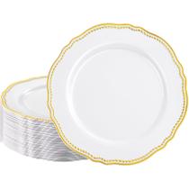Louça descartável Hioasis Gold Plastic Plates 10,25 em 60 unidades Louça descartável Hioasis Gold Plastic Plates 10,25 em 60 unidades