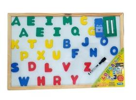 Lousa Abc Infantil 3 em1 Magnética Dupla Face 60X40cm + Letras Imantadas