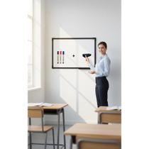 Lousa Branca 60x40 UV Soft Colors Moldura Preta p/ Escritóri