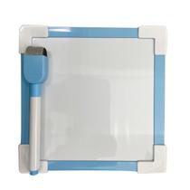 Lousa Branca Magnetica Com Borda Colorida E Caneta 15x15cm