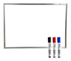 Lousa Branca Pequena Quadro Aluminio 70x50 + Marcadores Lousa Branca Pequena Quadro Aluminio 70x50 + Marcadores