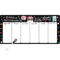 Lousa branca planner semanal imã c/ caneta Cachorrinho