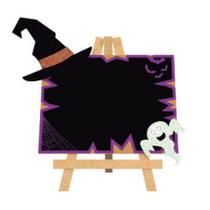 Lousa Com Led e MDF - Halloween - 30 x 28 x 15,5 cm - 1 unidade - Rizzo