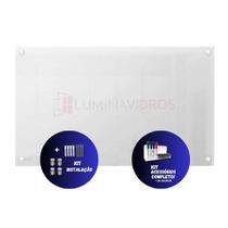 Lousa De Vidro Quadro Branco 2,50 X 1,20 C/ Suporte E Kit