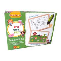 Lousa Infantil e Painel Magnético Fazendinha Brinquedo Educativo Bate Bumbo 3 anos